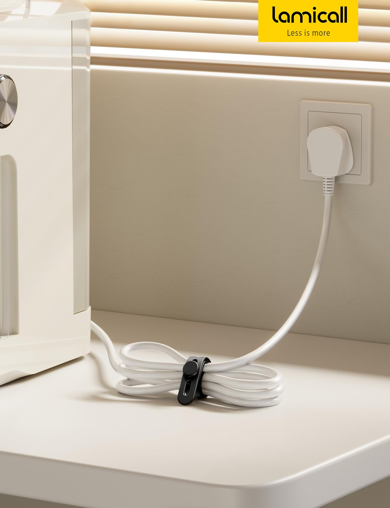 10Pack Silicone Cable Ties Cord Organizer Wrap - Lamicall Durable Reusable Wire Management with Lock Buckle, Elastic Charger Cable Strap Ties, Electrical Cord Keeper for Travel, Home Accessories