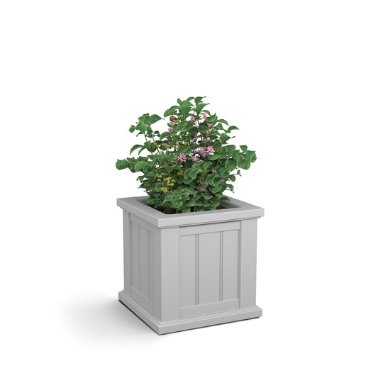 Mayne Cape Cod 14-Inch Square Planter – Self-Watering, Weather-Resistant Planter for Flowers – Durable Outdoor Design for Patio, Porch, or Entryway