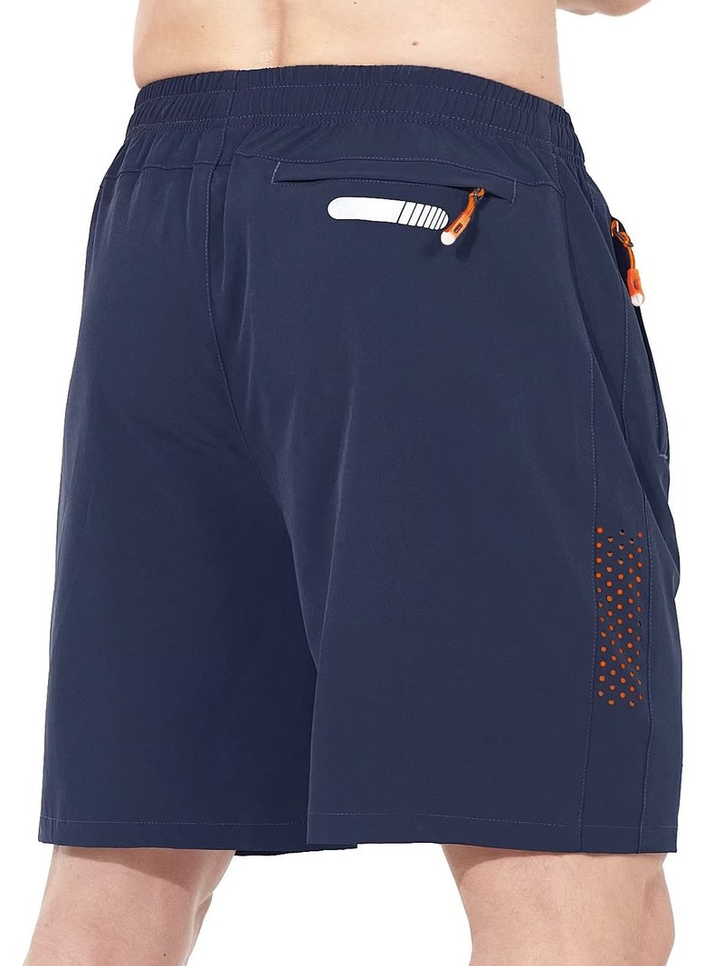 NORTHYARD Men's Athletic Running Shorts Gym Workout 7"/9"/5" Quick Dry Lightweight Sports Basketball Tennis 3 Zipper Pockets Navy 2XL