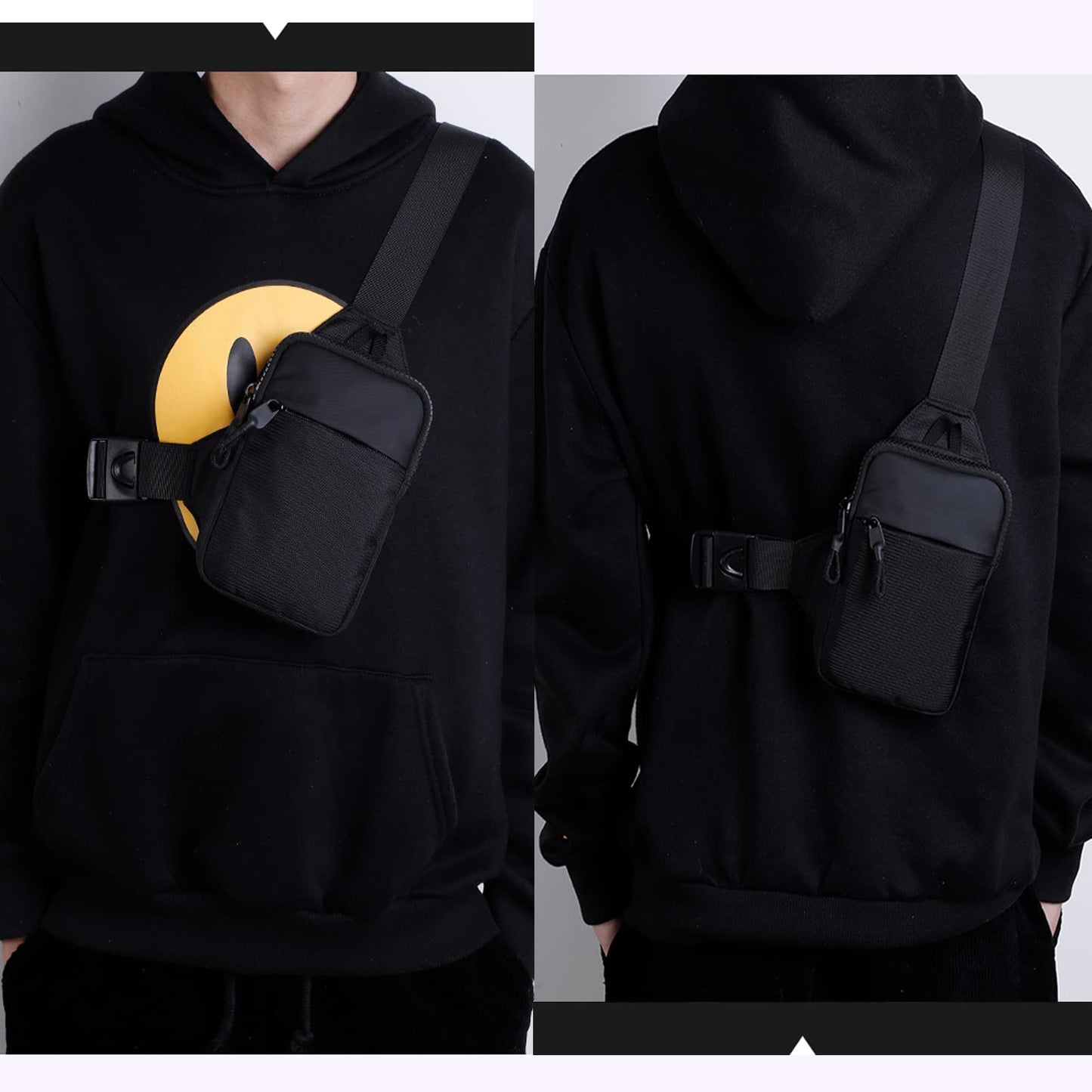 Casecret Shoulder Bag Men's Women's Shoulder Bag Crossbody Bag Sling Chest Small Mobile Phone Case for Hanging with Purse Bag Waterproof Chest Bag Outdoor for iPhone Samsung up to 7.5 Inches