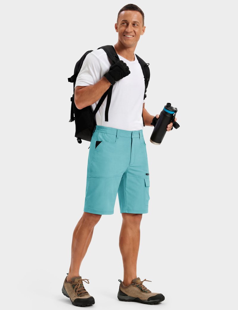 TACVASEN Mens Hiking Cargo Shorts Outdoor Casual Lightweight Quick Dry Waterproof Breathable Fishing Dress Shorts Water Blue 36