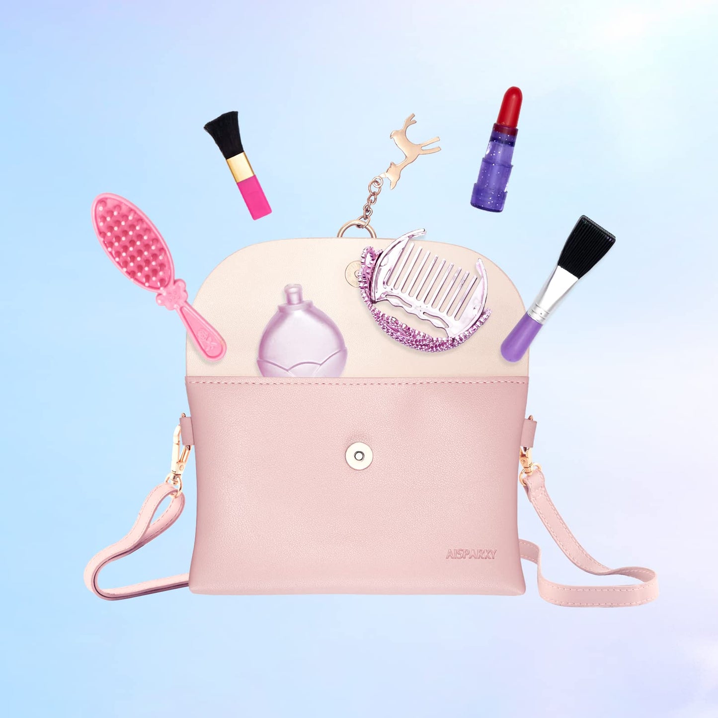 AISPARKY Small Crossbody Purse, PU Leather Small Purse for Girls With Pendant With Strap/Gold Chain Strap