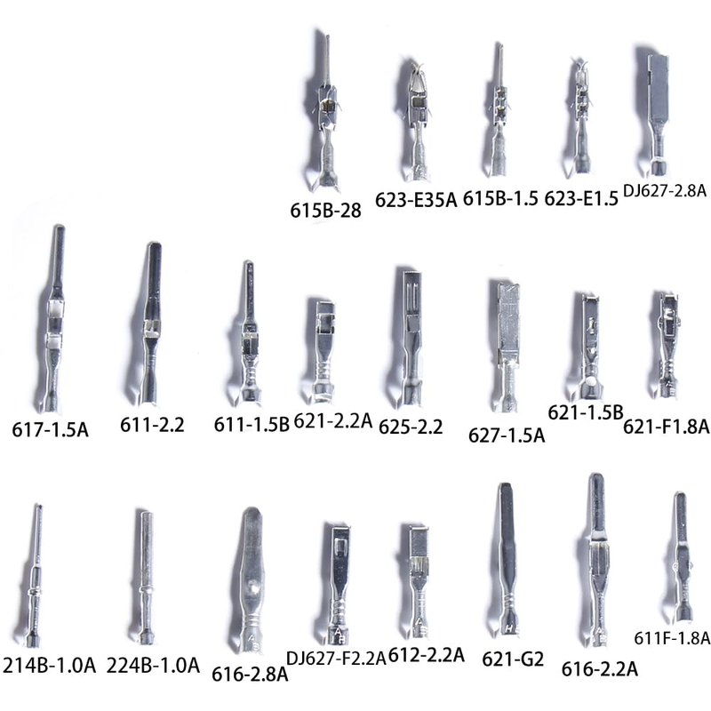 Connector Pins Crimped Terminal Kit - Automotive Electrical Wire Removal Set | Non-Insulated Male & Female Plugs | 1-3.5mm Sizes