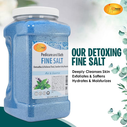 SPA REDI - Detox Foot Soak Pedicure and Bath Fine Salt, Lavender and Wildflower, 128 Oz - Made with Dead Sea Salts, Argan Oil, Coconut Oil, and Essential Oil, Hydrates, Softens and Moisturizes