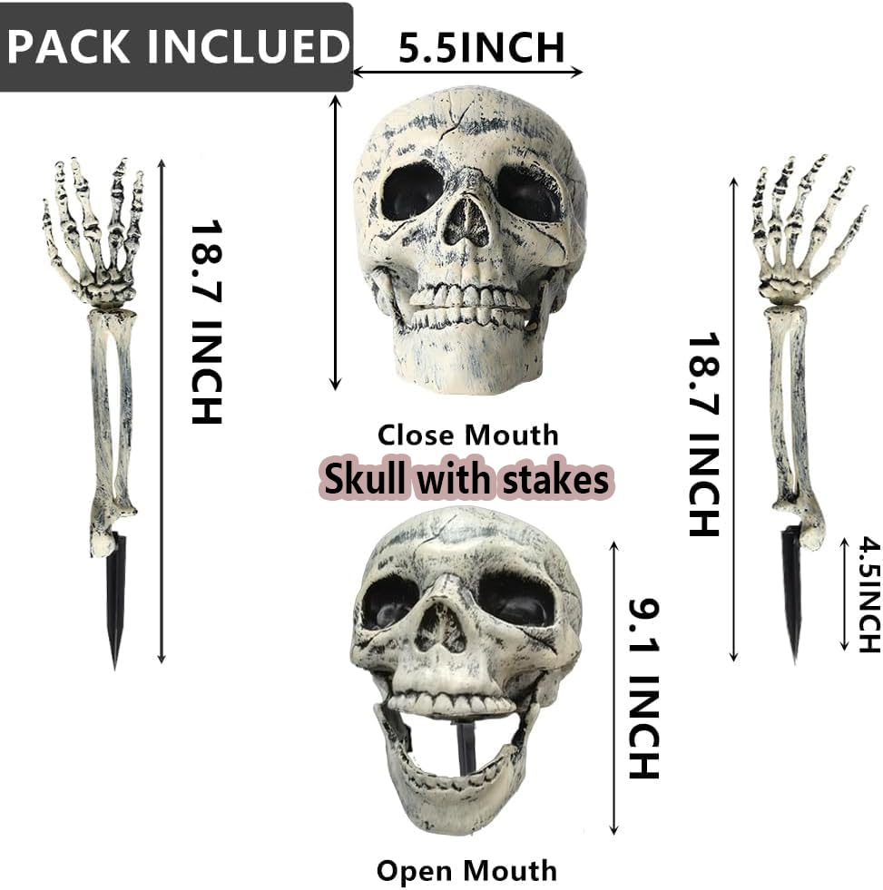 AOGU Halloween Decorations Realistic Skeleton Stakes Outdoor Indoor Yard Lawn Garden Groundbreakers Haunted House Decorations