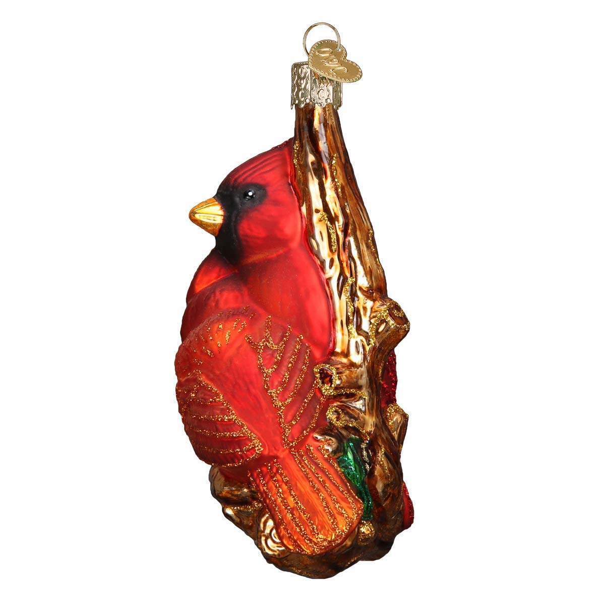 Old World Christmas Pair of Cardinals Glass Blown Ornament for Christmas Tree, Handcrafted Holiday Decoration, Bird Watcher Collection