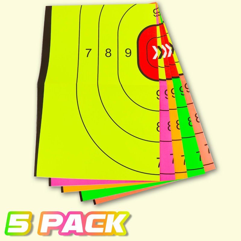 Highwild 23X35 Inch Shooting Range Silhouette Paper Target - 5 Fluorescent Colors - Suitable for Handguns, Rifles, Airguns, BB Guns (5 Pack - Multi Color)