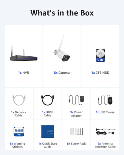 ANNKE Wireless Camera System, 16CH Expandable 4K Security NVR, 4Pcs 3MP Outdoor Cameras, 2-Way Audio, Dual-Band WiFi, Human Detection, IP66 Waterproof, 2TB HDD, Compatible with Alexa, 24/7 Protection