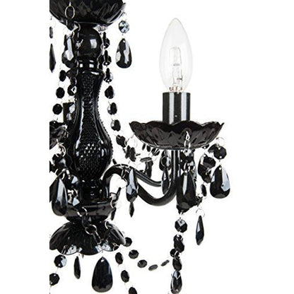 Tadpoles 5-Bulb Vintage Chandelier - Black Onyx | 20" x 18" x 17" | Hardwired Installation | Uses Five 25-Watt E12 Candelabra Bulbs | Faux Crystal Chandelier with Acrylic & Glass Beads