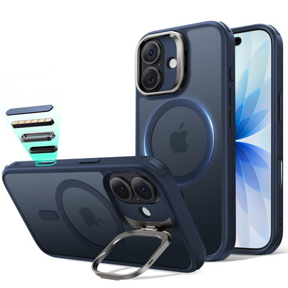 ESR Silicone Case for iPhone 17, Built-in Camera Stash Stand Compatible with MagSafe, Military-Grade Drop Protection Magnetic Phone Case for iPhone 17, Cloud Series, Rosy Pink