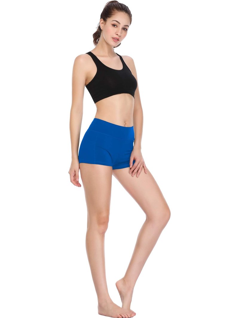 CADMUS Women's High Waist Workout Running Shorts with Pocket,3 Pack,09,Black,Blue,Red,X-Large