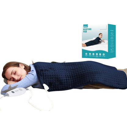 Ruqiji 17''x33'' XXXL King Size Heating Pad with 120 Minutes Auto Shut Off&6 Temperature Settings, Flannel Electric Heating Pad/Pain Relief for Back/Neck/Shoulders/Menstrual Pain/Leg Cramp (Dark Blue)