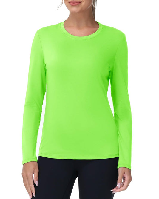 isnowood Women's Sun Protection Long Sleeve Shirts, UPF 50+ UV Swim Rash Guard Shirt, Lightweight Workout Hiking Running Tops