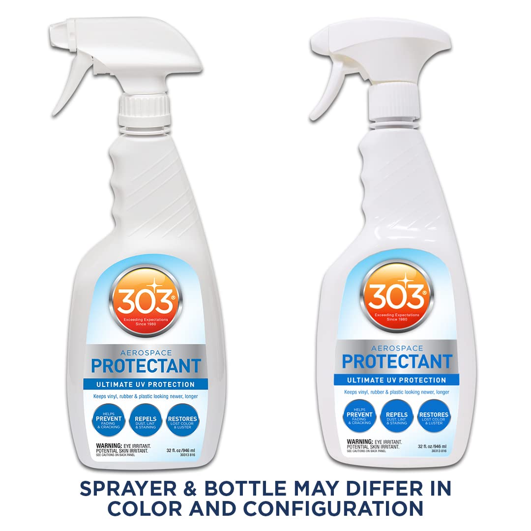 303 Products Aerospace Protectant Spray, UV Protection, Repels Dust, Dirt, & Staining, Matte Finish, Restores Like-New Appearance, Outdoor Cleaning Supplies 32 Fl. Oz.