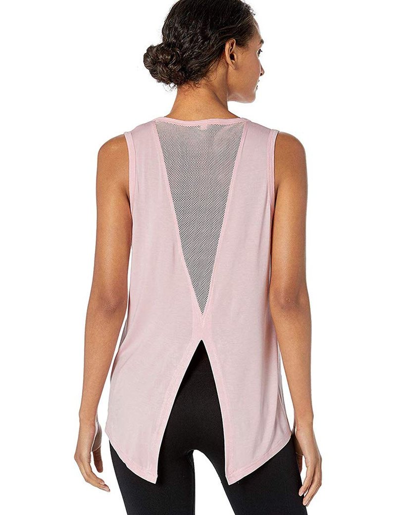 Bestisun Womens Exercise Tops Yoga Shirts Workout Dance Athletic Clothing Breathable Gym Tanks Pink M