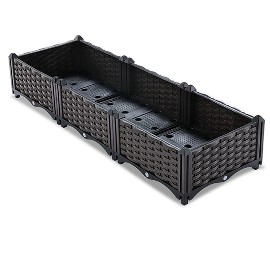 WTTTTW Thicken Raised Garden Bed Large Planters Box w/Drainage Plugs, Elevated Planter Boxes for Outdoor/Indoor, Vegetables, Herbs and Flowers,120x40x22cm