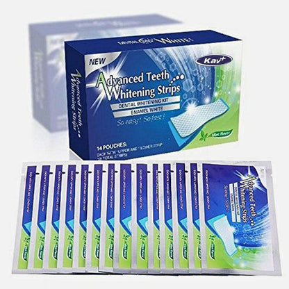 KAV PLUS 56 Professional Teeth Whitening Strips – Advanced Enamel-Safe Bleaching Strips for Sensitive Teeth, Home Whitening Kit for a Brighter Smile