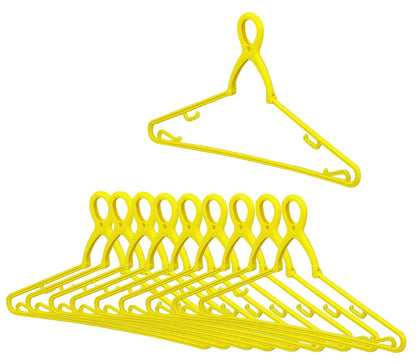 Arnest A-75161 Laundry Hangers, Set of 10 (Strong Grip/Washing Rope), Happiness Yellow Hanger, Soft Topp Hanger, Favorite Brand of Major Restaurants