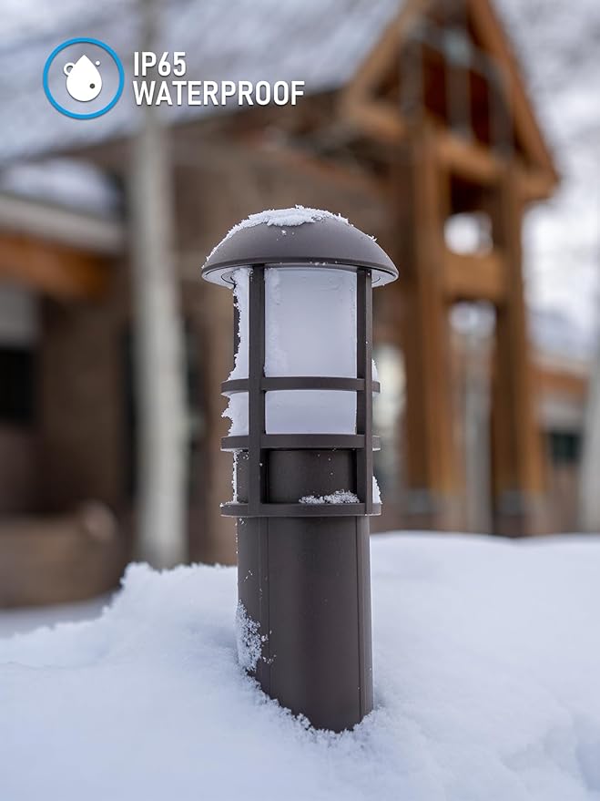 LEONLITE LED Low Voltage Landscape Pathway Lights, 3W 12V AC/DC Path Lighting, CRI90+, IP65 Waterproof, ETL Listed, Oil Rubbed Bronze Aluminum Housing, 3000K Warm White, Pack of 4