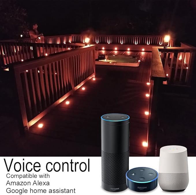 Outdoor Recessed Deck Lights, 20 Pack 1.77" Smart RGB Deck Step Lights, IP67 Waterproof Low Voltage In Ground Landscape Lighting for Patio, Path, Stairs, Pool, Soffit, Work with Alexa, Google Home