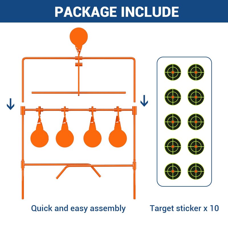 Highwild Air Gun Resetting Target Auto Reset Steel Target, Rated for .22 Caliber - Neon Orange
