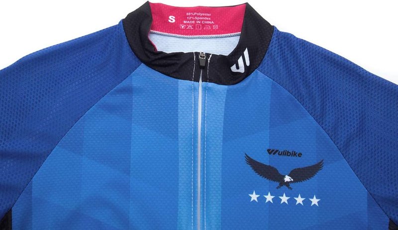 Men's Cycling Jersey - Short Sleeve American Flag Bike Shirt | Full Zip with Pockets