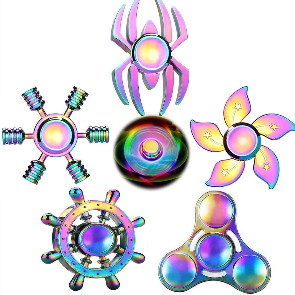 Cool Fidget Spinner Toy Metal For Kids Adults, Small Finger Hand Spinner Gadget Desk Toy Spinning Top Focus Party Favors Stocking Stuffer Fidget Pack Fingertip Gyro For Stress Relief Anti Anxiety Gift