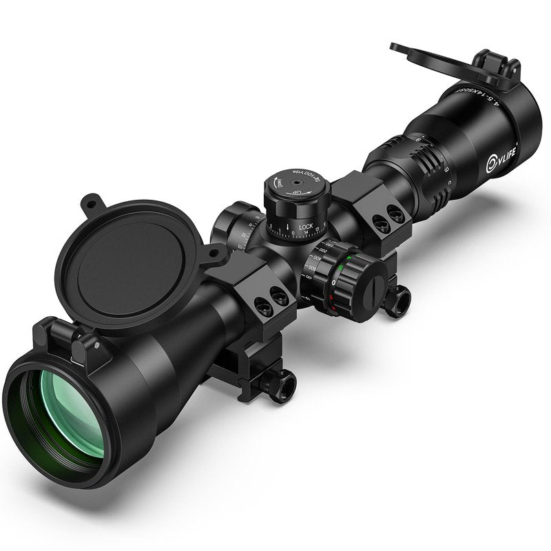 CVLIFE EagleFeather F02 4.5-14x50 Rifle Scope with Side Focus Parallax Adjustment, Illuminated Mil-Dot Reticle, 30mm Tube Long Range Rifle Scope for Hunting, SFP Riflescope with 20mm Scope Rings