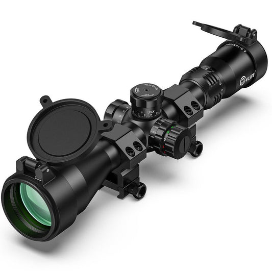CVLIFE EagleFeather F02 4.5-14x50 Rifle Scope with Side Focus Parallax Adjustment, Illuminated Mil-Dot Reticle, 30mm Tube Long Range Rifle Scope for Hunting, SFP Riflescope with 20mm Scope Rings