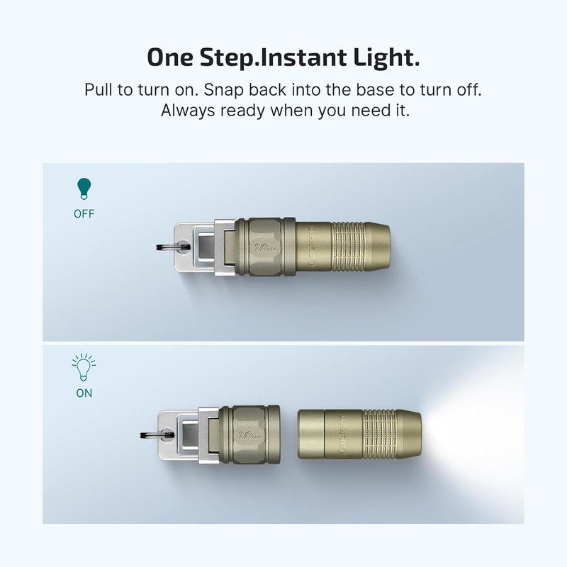 OLIGHT Ultra Rechargeable EDC Flashlight - 80 Lumens Mini LED Keychain Light | Olive Green for Everyday Carry