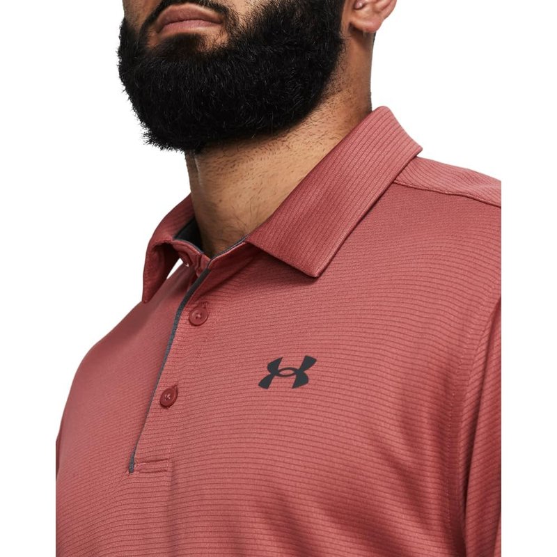 Under Armour Men's Tech Golf Polo, (611) Sedona Red / / Pitch Gray, X-Small