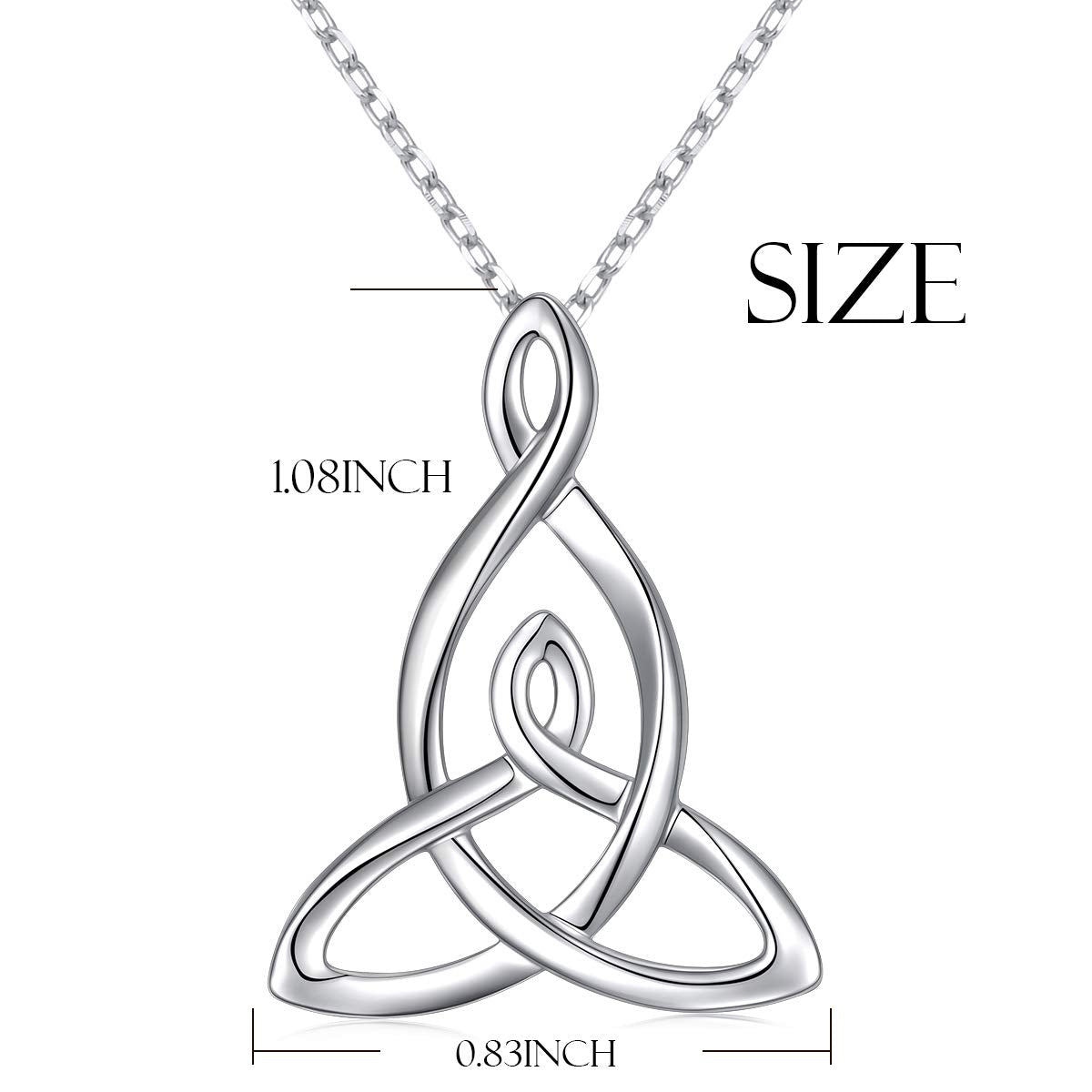 FLYOW 925 Sterling Silver Jewelry Mom Knot Mother Daughter Celtic Knot Pendant Necklace for Women Birthday Valentine's Day Mother's Day Gift, 16 Inch + 2 Inch