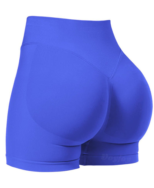 VOYJOY Women Workout Impact Shorts 2.5"/ 3.6"/ 4.5"/ 6" Scrunch Butt Lifting Gym Seamless Booty Biker Shorts Electric Blue