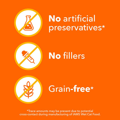 IAMS Perfect Portions Healthy Adult Grain Free Wet Cat Food Pate, Chicken Recipe, 2.6 oz. Easy Peel Twin-Pack Trays (24 Count, 48 Servings)