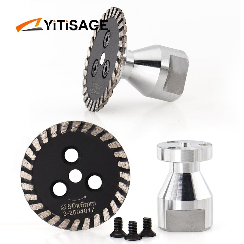 YITISAGE Diamond Turbo Mini Engraving Saw Blades with RemovabIe Flange 5/8-11 Cutting Disc for Carving Concrete Marble Granite Stone（50mm）