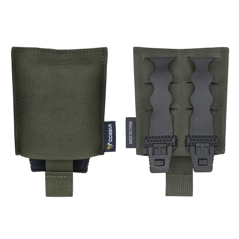 IDOGEAR SPORTS Tactical MOLLE Folding Dump Pouch Utility Tool Pouch Roll Up Quick-Release Magazine Waist Pouch Compact Storage for Outdoor Airsoft Paintball (Ranger Green)