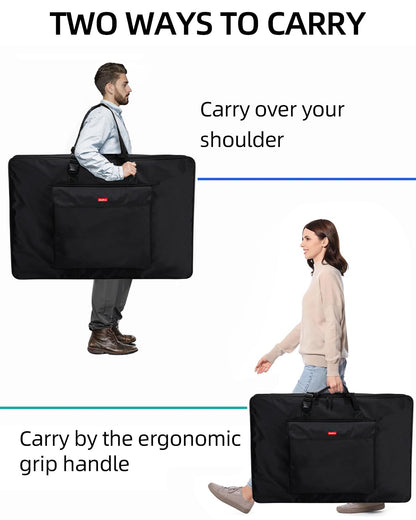 Nicpro Art Portfolio Bag 24 x 36 Inches Waterproof Nylon Artist Carrying Bag Soft Sided with Shoulder Strap, Storage Case for Artwork Sketch Drawing Canvas Photography Poster Solar Panel