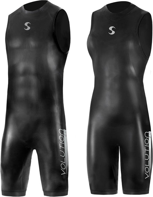 Synergy Triathlon Wetsuit - 3/2mm Sleeveless Quick John Smoothskin Neoprene for Open Water Swimming