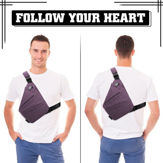 GDOKKNY Anti Theft Crossbody Bag for Women Personal Flex Travel Bag Anti-Theft Cross Body Bag Sling Chest Bag for Men （Black）