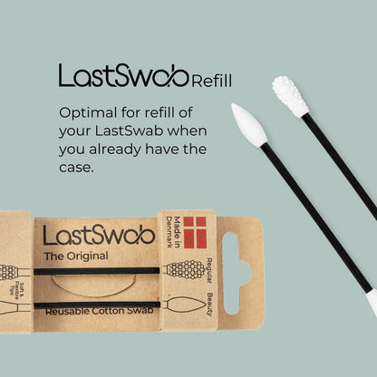 LastSwab Reusable qtips Double Pack - Reusable Cotton Swabs for Ear Wax Cleaning and Pointed qtips for Makeup removal - Zero Waste Eco friendly, Organic Sustainable products