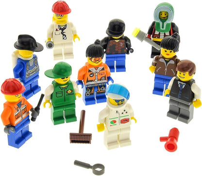 LEGO Bausteine Gebraucht 10 x City City Mini Figurines System with Accessories Men and Women Random Assorted