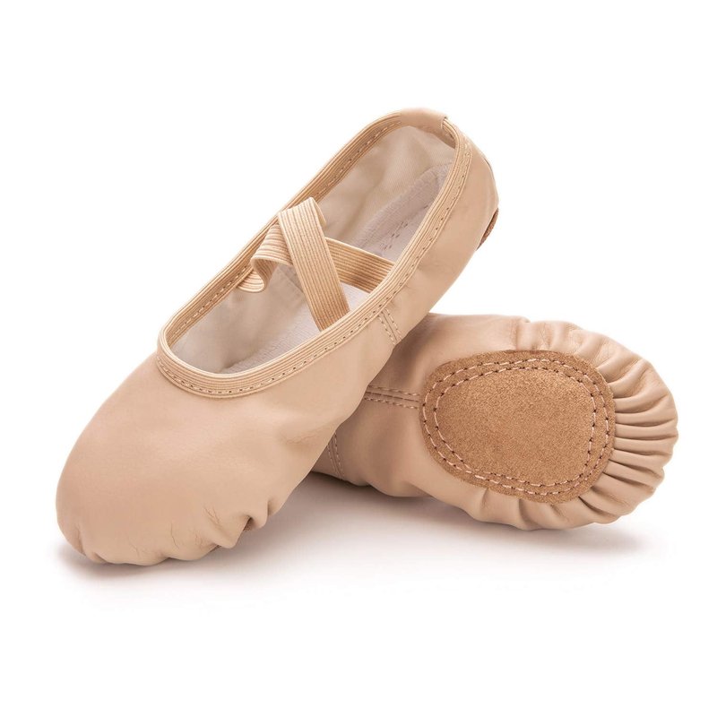 RoseMoli Ballet Shoes for Girls/Toddlers/Kids/Women, Leather Yoga Shoes/Ballet Slippers for Dancing 9 Toddler Nude