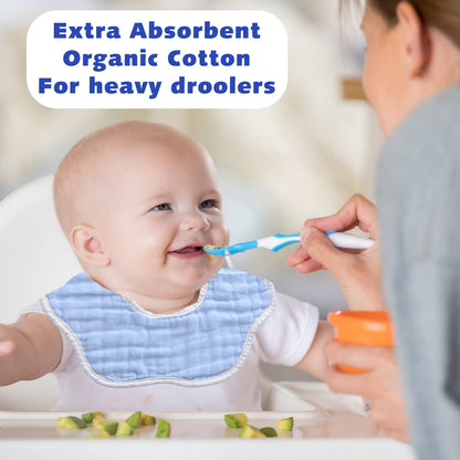 DOSMINE Muslin Baby Bibs for Drooling and Teething Newborn Drool Bibs for Baby Girl Boy