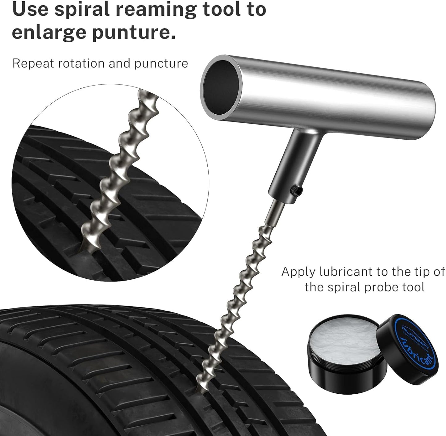 AUTOWN Flat Tire Repair Kit with Plug 68 Pcs for Car, Motorcycle, ATV, Jeep, Truck, Tractor Flat Tire Repair (2-Pack) (Set of 2-68pcs)