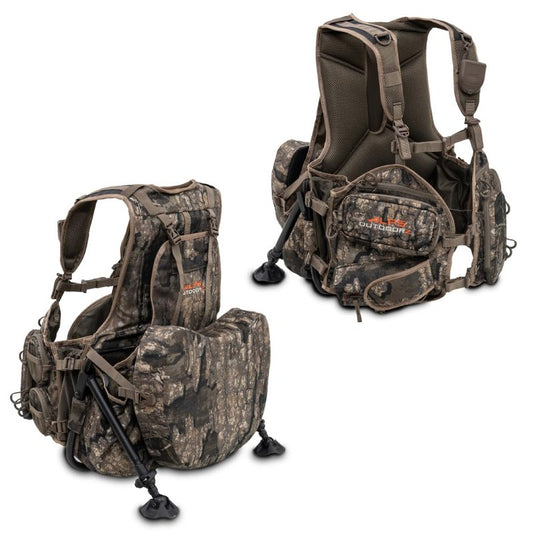 ALPS OutdoorZ Grand Slam Turkey Vest Featuring Removable Sit Anywhere Kickstand Frame and Fold-Away Seat, Large Game Bag, and Cell Phone Use in Pocket, Standard, Realtree Timber