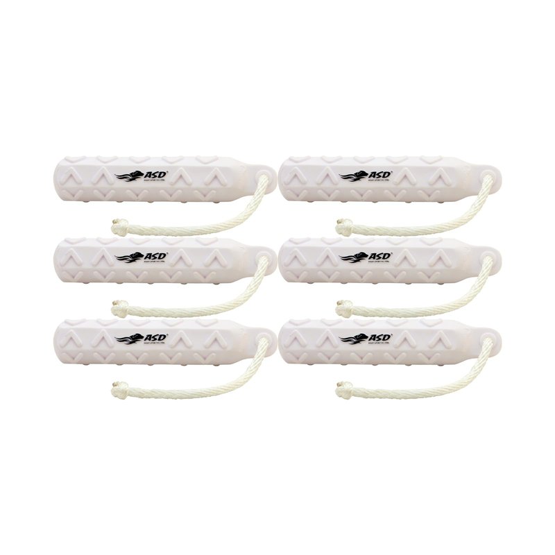 Avery ASD 2" HexaBumper Hunting Sporting Gun Dog Game Retriever Dummy | Water & Upland Mark Training Retrieval Tool | Hexagonal, Floating Design, Easy-Grip Texture, Throw Rope, 6 Pack, White (02711)