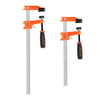 Jorgensen 2-Piece Steel Bar Clamp Set, Light Duty F-Clamp, 8-inch & 12-inch