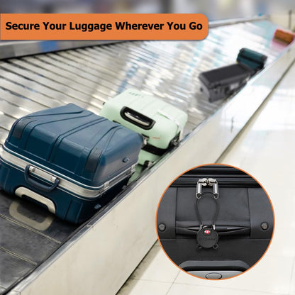 Forge TSA Approved Luggage Locks Ultra-Secure Dimple TSA006 Key Travel Locks with Zinc Alloy Body- Black 2 Cable Locks