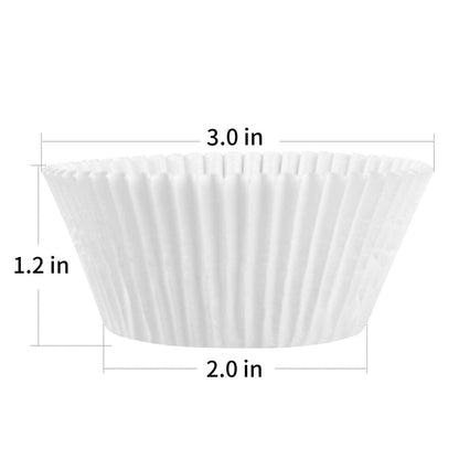 Caperci Standard White Cupcake Liners 500 Count, No Smell, Food Grade & Grease-Proof Baking Cups Paper