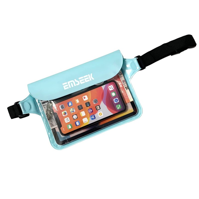 EMSEEK Waterproof Waist Pouch Dry Belt Bag Fanny Pack Keep Your Key Fob Wallet Kindle Phone Dry Perfect For Swim Surf Snorkel(Light Green)